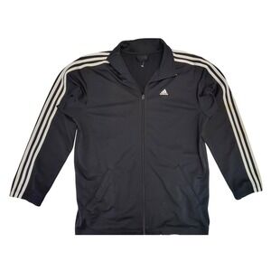 Adidas Track Jacket Black White Stripes Full Zip Athletic Mens Size S